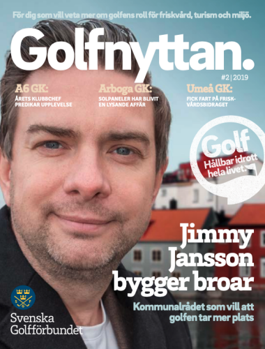 Bild på omslaget från tidningen Golfnyttan, nummer 2-2019.