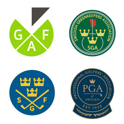 Logotyper GAF, SGA, SGF och PGA.